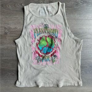 Target White and Pink Graphic Crop Tank Top